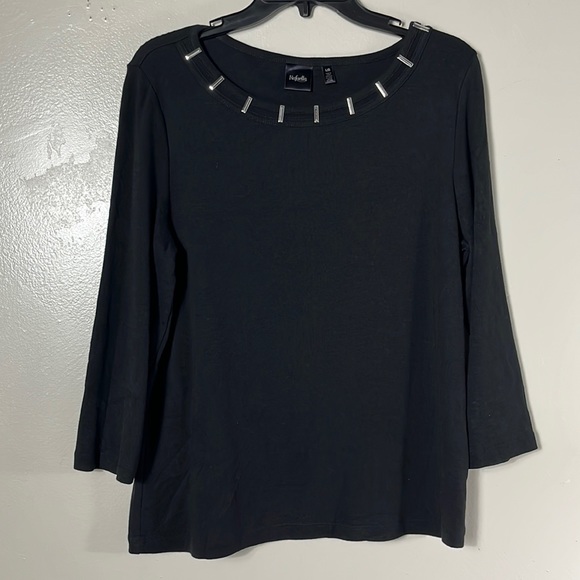 Rafaella Tops - Rafaella black long sleeve studded top women’s size L